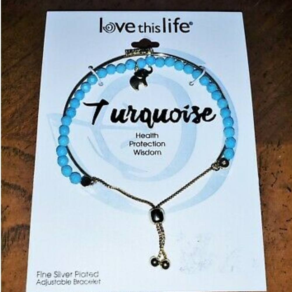 NWT $40 Fine Silver Plated Turquoise Bracelet